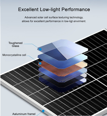 الألواح الشمسية أحادية الزجاج ذات الكفاءة العالية 550 وات