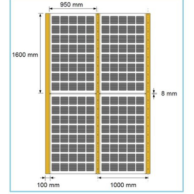 الوحدات الكهروضوئية الزجاجية المزدوجة من IEC PERC نصف مقطوعة 60 خلية جدار أو سقف ألماني