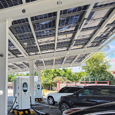 محطة شحن السيارات بالطاقة الشمسية للطرق السريعة BIPV وحدة نظام المرآب الشمسي