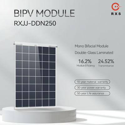 Rixin الألواح الشمسية الشفافة عالية الكفاءة BIPV أحادية 200 واط 250 واط الوحدة الشمسية