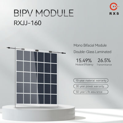 ألواح شمسية من الزجاج BIPV من الفئة أ 160 واط 200 واط 250 واط شفافة قابلة للتخصيص